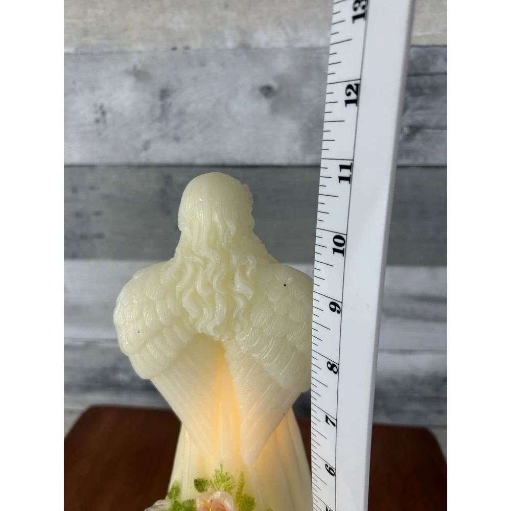 Wax Lighted Angel With Flowers 11